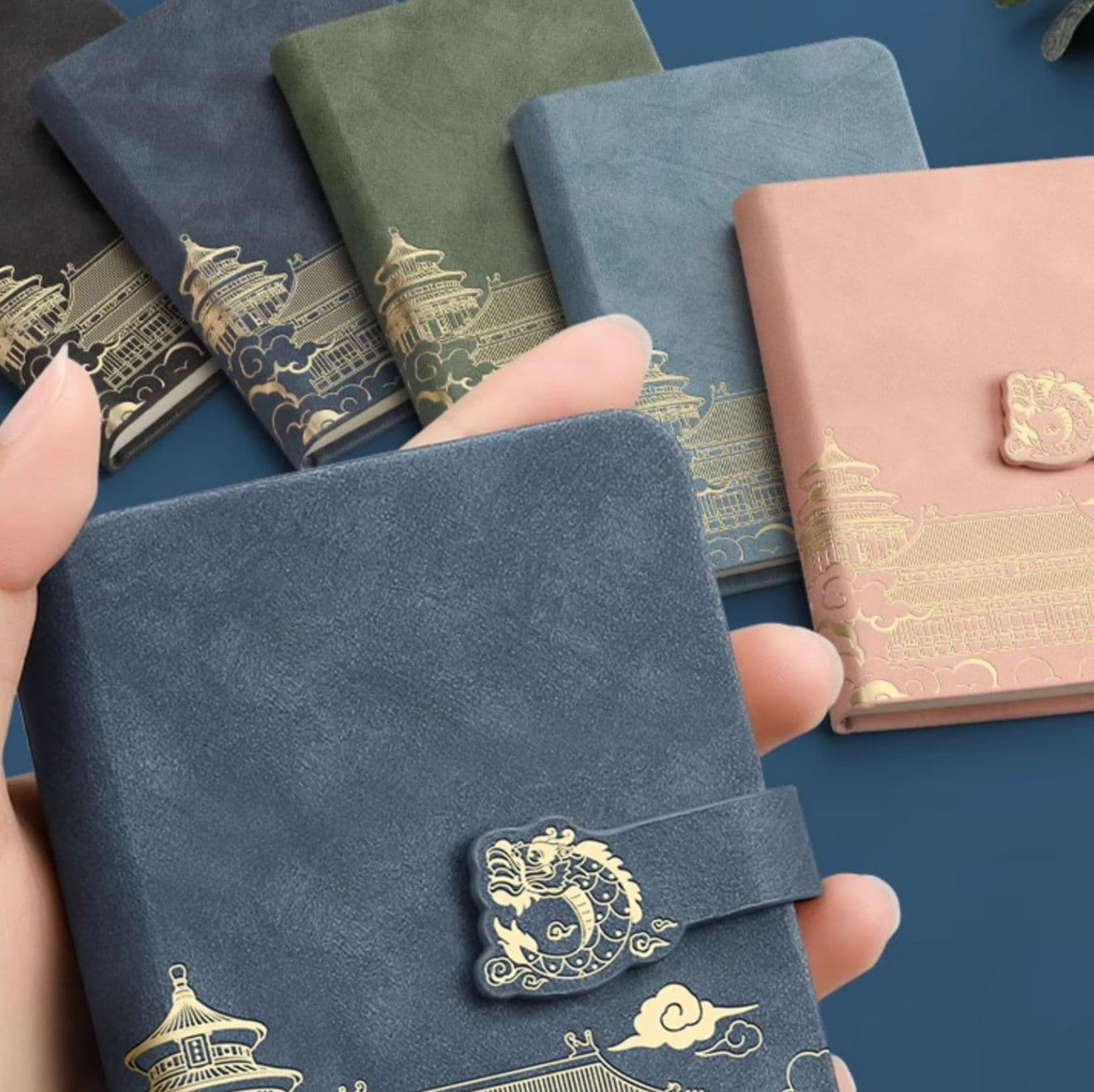ノートカバー 龍模様マグネット式留め具ノートカバー